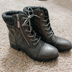 Grey Combat Boots 7.5 NWOT